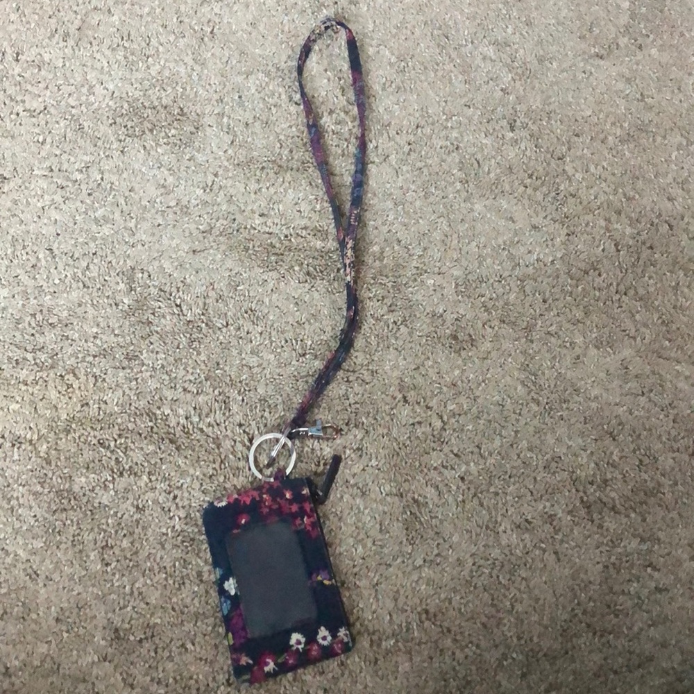 Midnight Wild Flower Vera Bradley Lanyard and I.D.